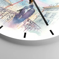 Clock face with lines