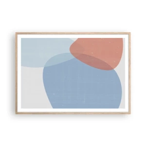 Poster in light oak frame - Pastel Relations - 100x70 cm