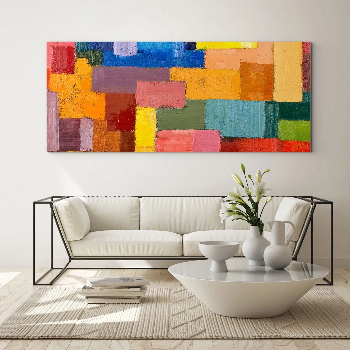 Glass picture - Each Different, All Colourful - 140x50 cm