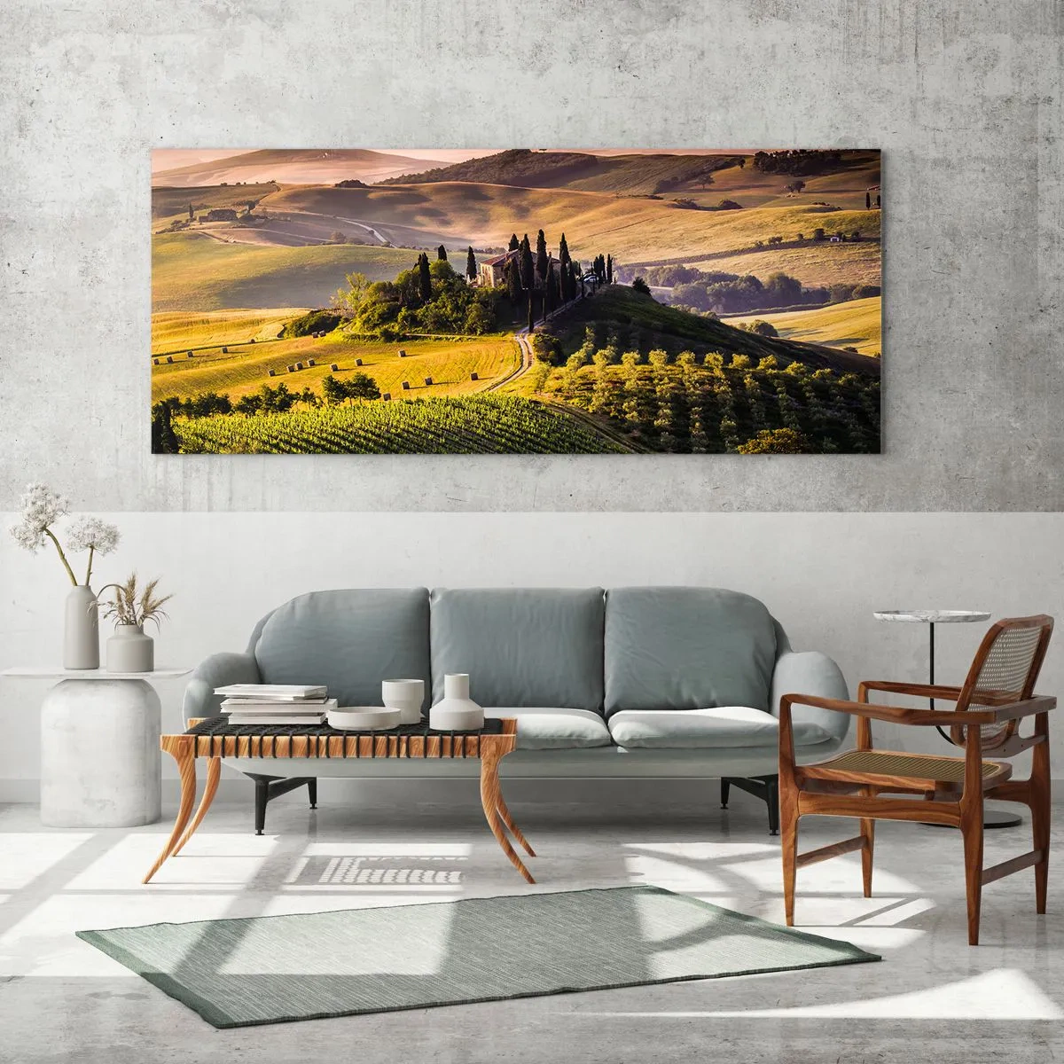 Glass picture - Arcadia - Tuscan Landscape - 140x50 cm