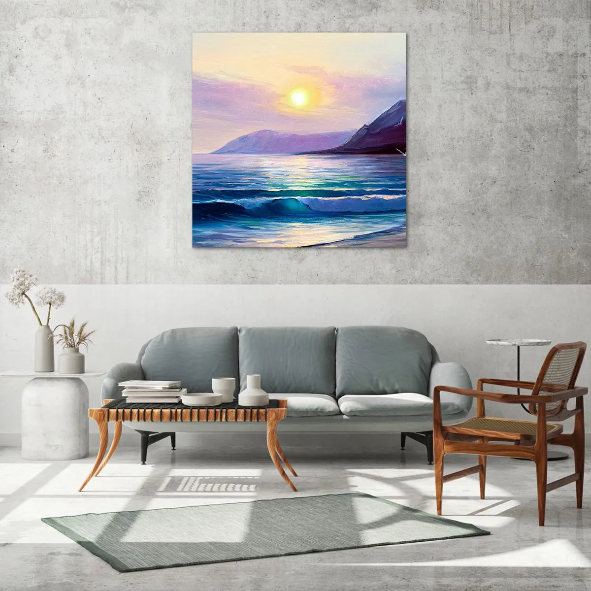 Glass picture - Crystal of Water and Air - 50x50 cm