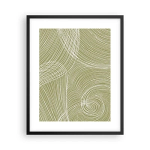 Poster in black frame - Intricate Abstract in White - 40x50 cm