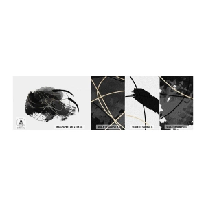 Photo Wallpaper Sample Standard Eco - Made from Black - Abstraction, Piece, Modern Art - 100x30 cm