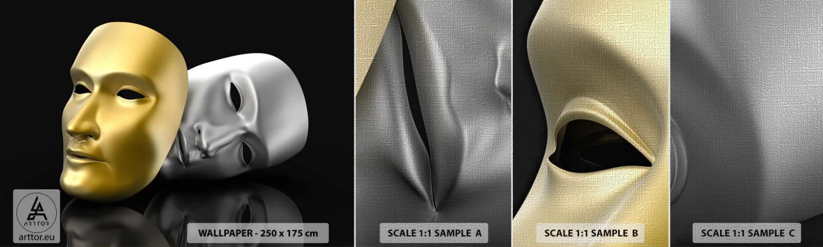 Photo Wallpaper Sample Premium Canvas - Life Is a Theatre - Hood, Piece, Theater - 100x30 cm