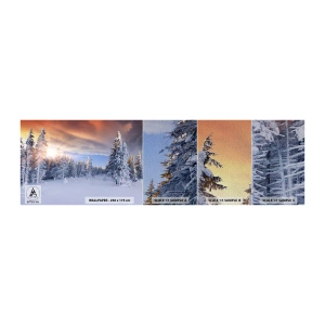 Photo Wallpaper Sample Premium Sand - Snowy Spectacle of Nature - Landscape, Forest, Winter - 100x30 cm