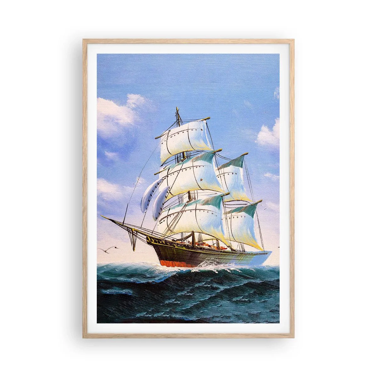 Poster in light oak frame - Proudly with Wind - 70x100 cm