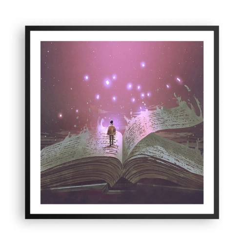 Poster in black frame - Invitation to Another World -Read It! - 60x60 cm