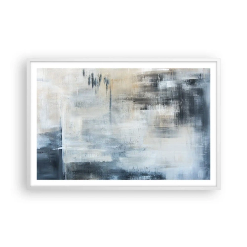 Poster in white frmae - Behind the Curtain of Blue - 91x61 cm