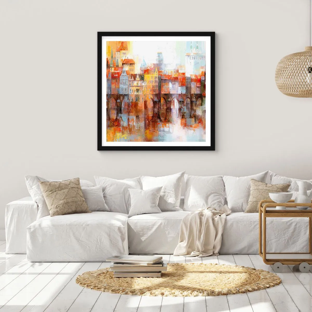 Poster in black frame - Under The Bridge It Is Also Pretty - 50x50 cm