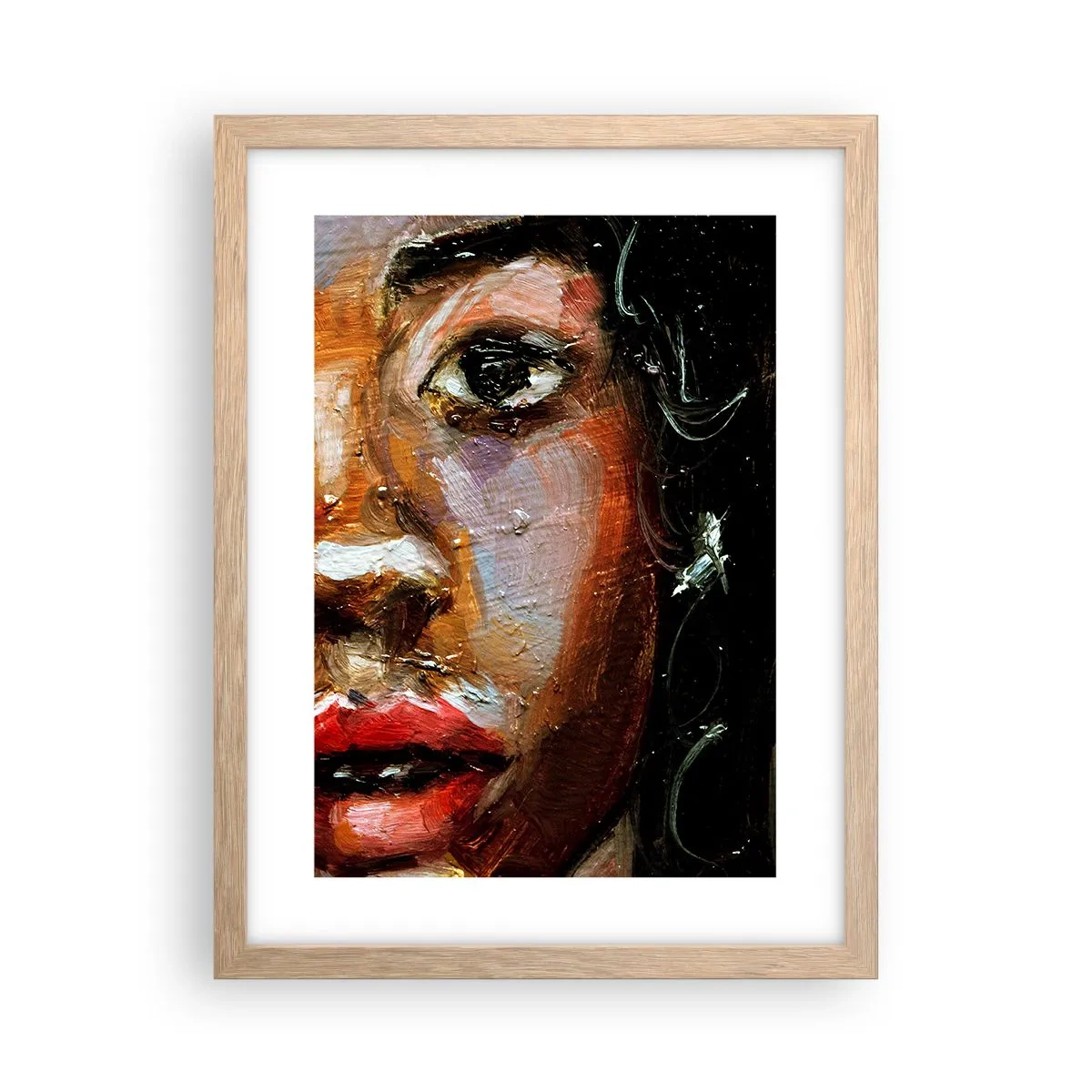 Poster in light oak frame - Black and Shine - 30x40 cm
