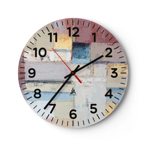 Wall clock - Clock on glass - Calm of Geometry - 30x30 cm