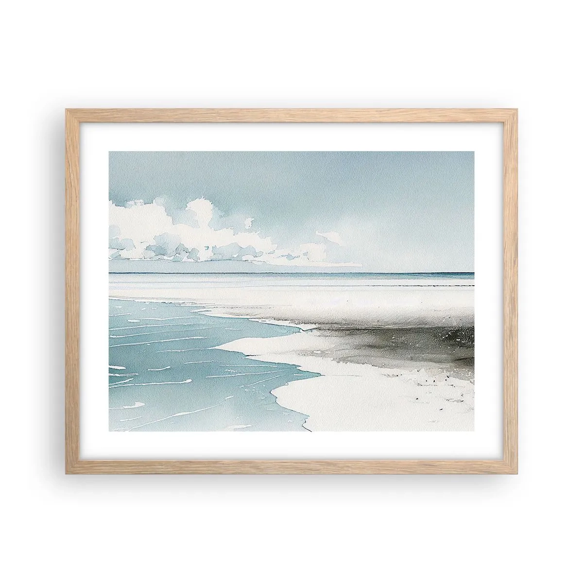 Poster in light oak frame - Gentle Tide - 50x40 cm