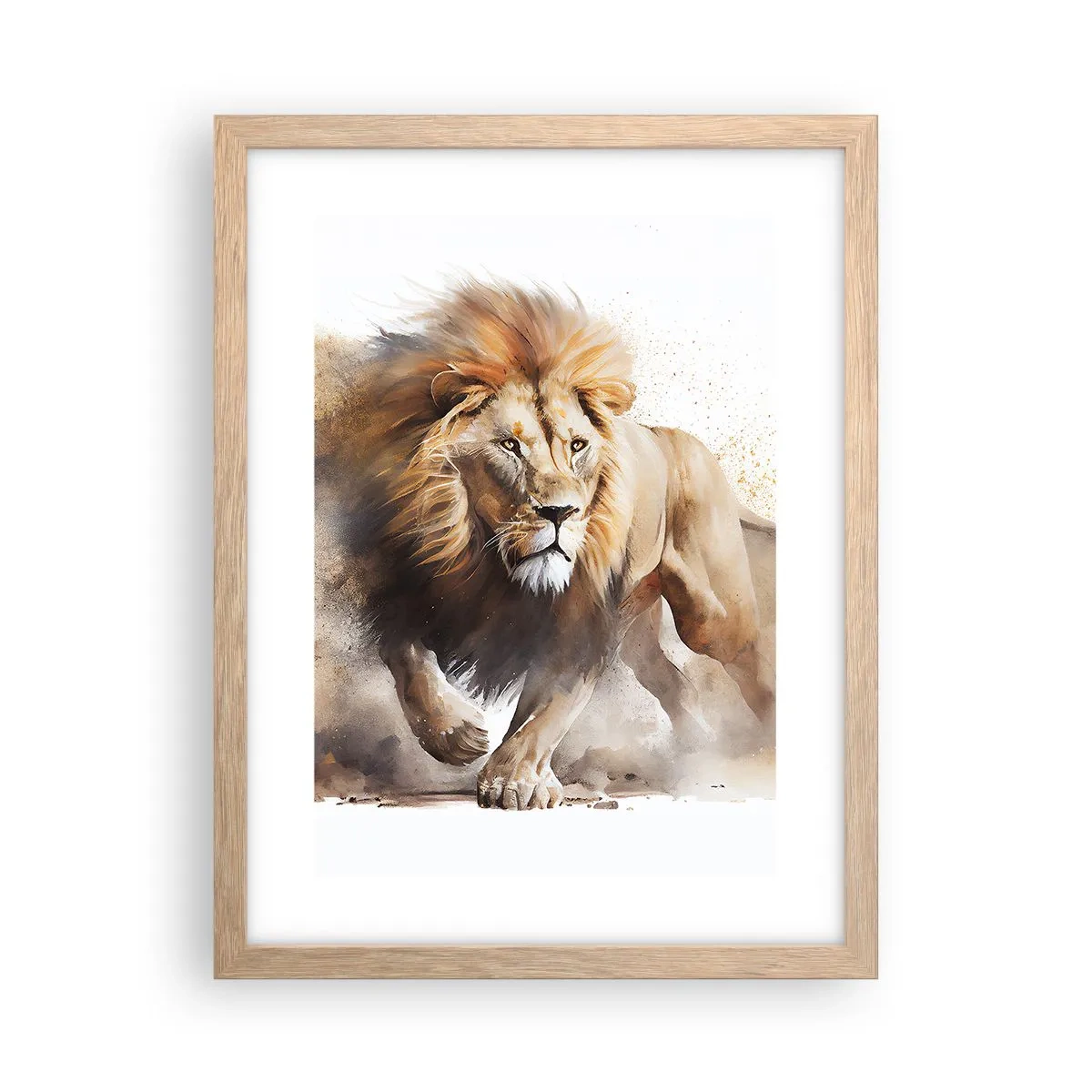 Poster in light oak frame - King is on the Move - 30x40 cm