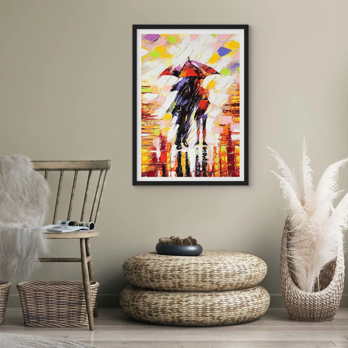 Poster in black frame - Together through Night and Rain - 40x50 cm