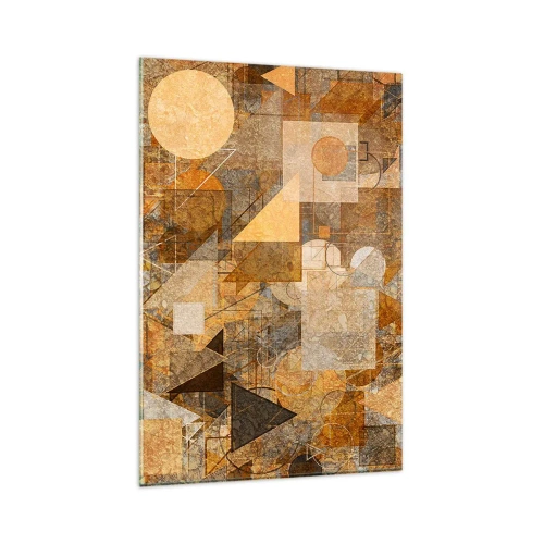 Glass picture - Cubist Study in Brown - 80x120 cm
