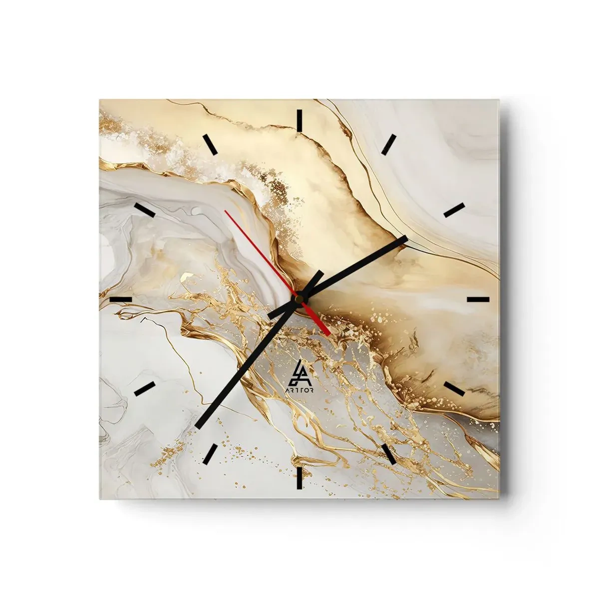 Wall clock - Clock on glass - Abstract: Beauty and Good - 30x30 cm