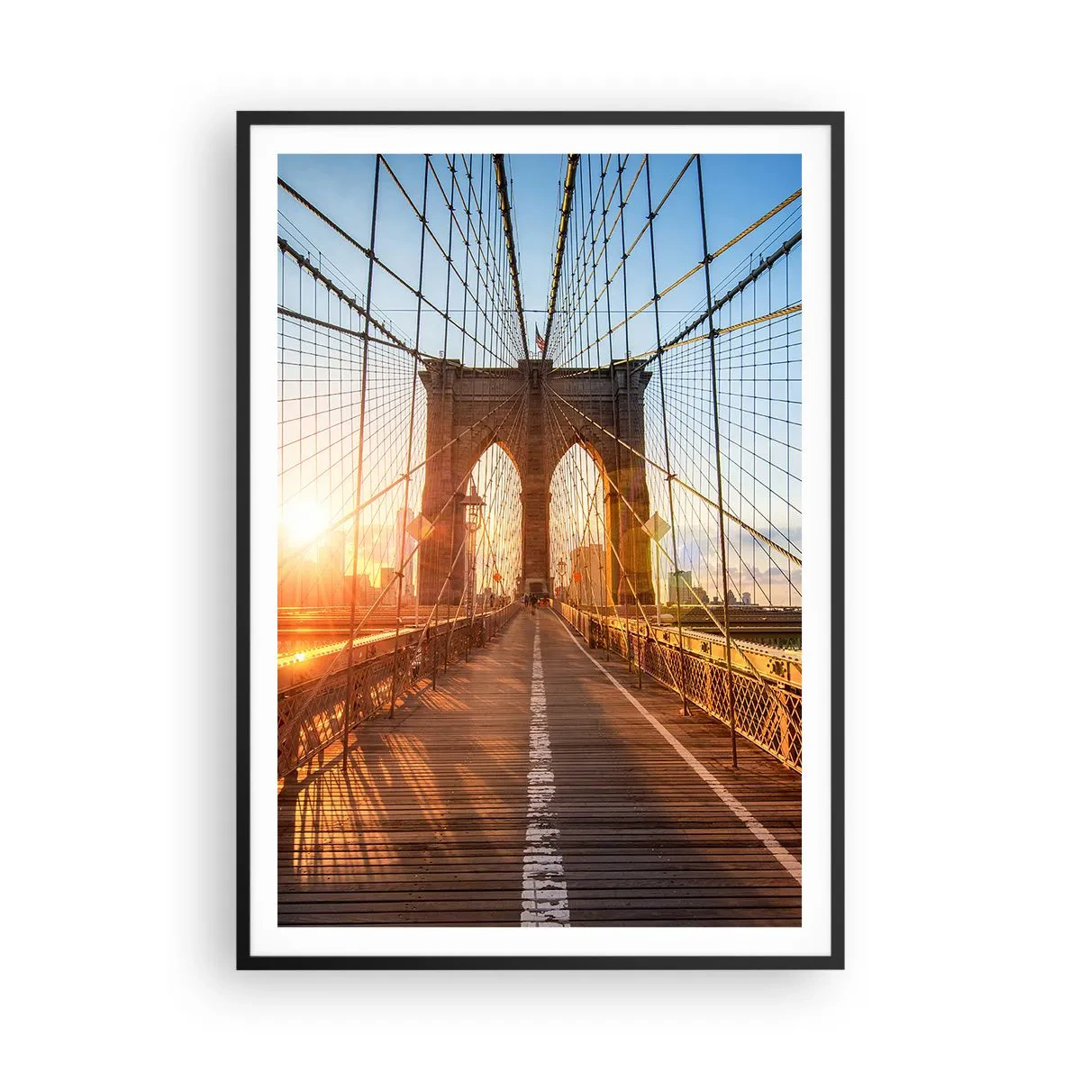 Poster in black frame - On a Golden Bridge - 70x100 cm