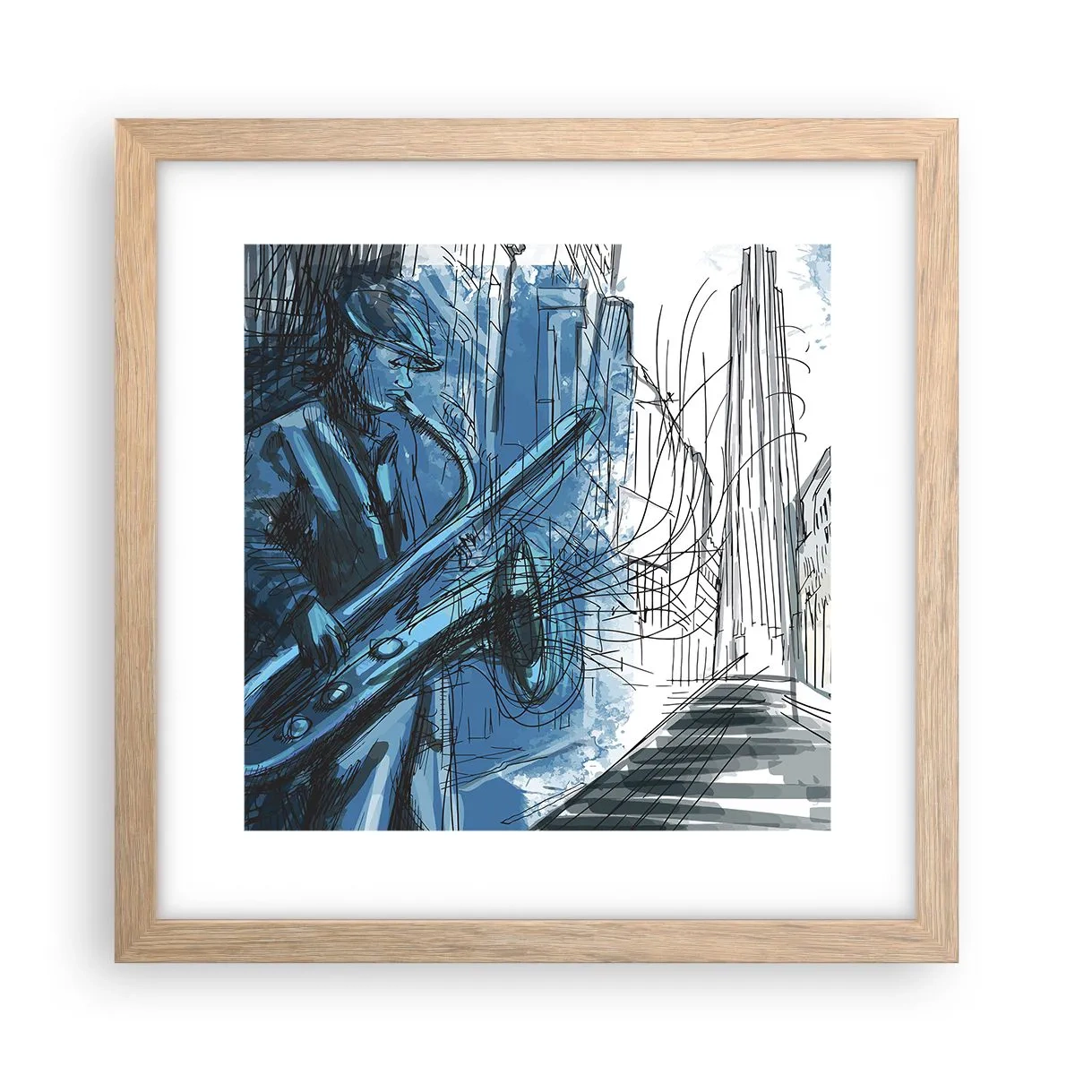 Poster in light oak frame - City Rhapsody - 30x30 cm