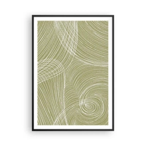 Poster in black frame - Intricate Abstract in White - 70x100 cm