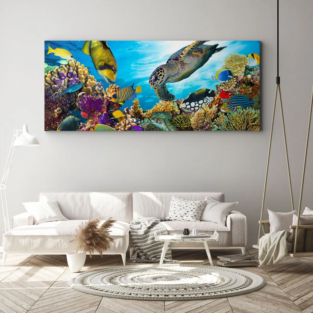 Canvas picture - Coral Promenade - 90x30 cm
