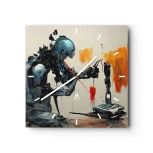 Wall clock - Clock on glass - This Is Tomorrow - 40x40 cm