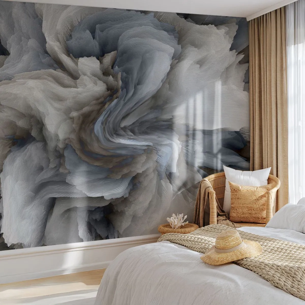Photo Wallpaper Standard Eco - Stone and Flower - 3D, Three-dimensional, Piece - 400x280 cm