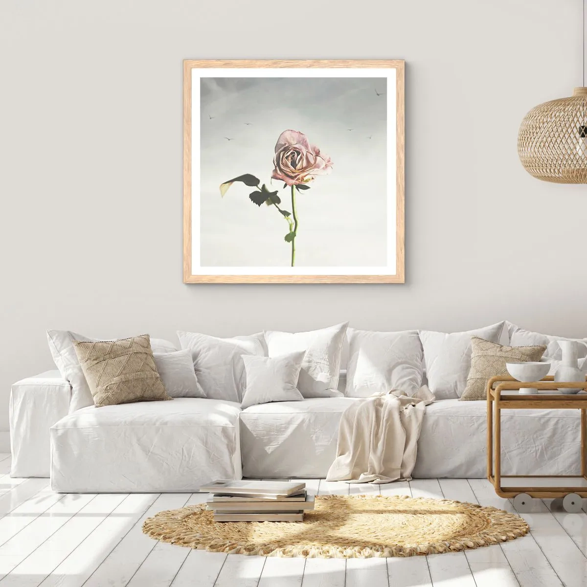 Poster in light oak frame - Welcoming of Spring - 40x40 cm