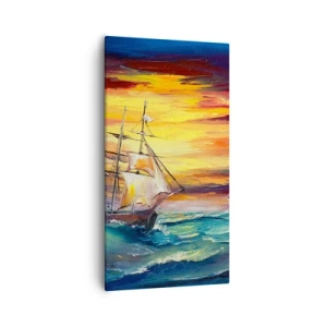 Canvas picture - Fearlessly towards the Waves  - 55x100 cm