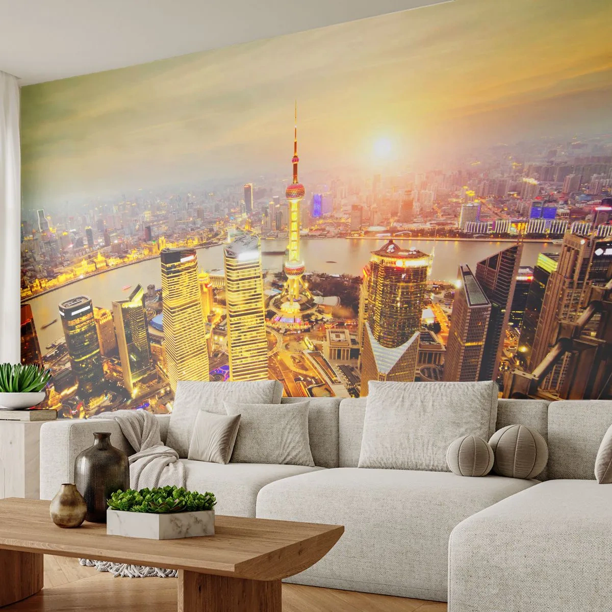 Photo Wallpaper Premium Sand - Asian Dream - City, Landscape, Architecture - 100x70 cm