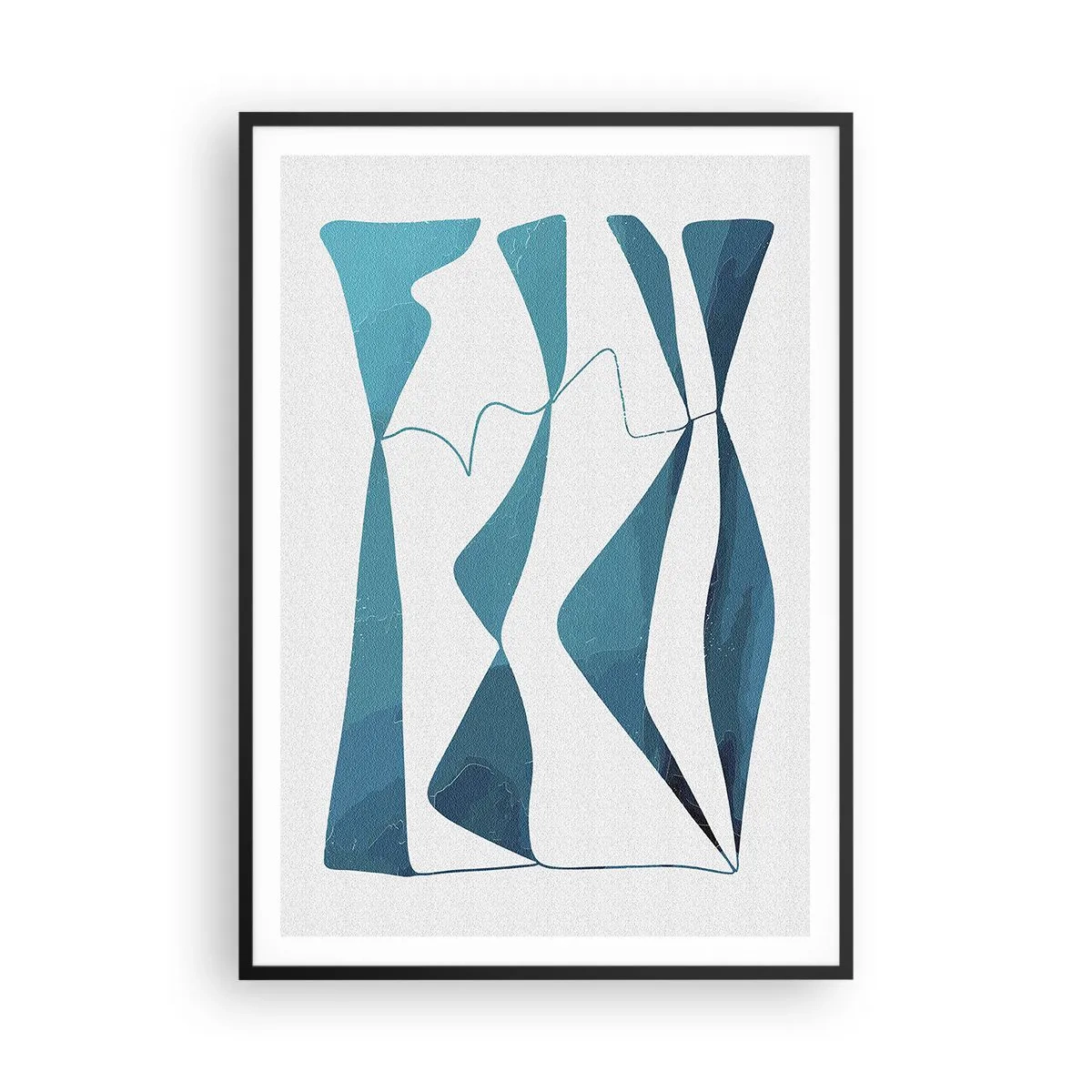 Poster in black frame - Abstract: Turquoise Relation - 70x100 cm