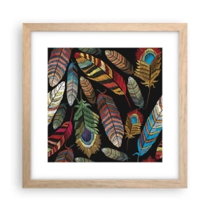 Poster in light oak frame - Bird Carnival - 30x30 cm
