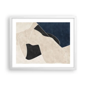 Poster in white frmae - Abstract Composition - Contrast of Colours - 50x40 cm
