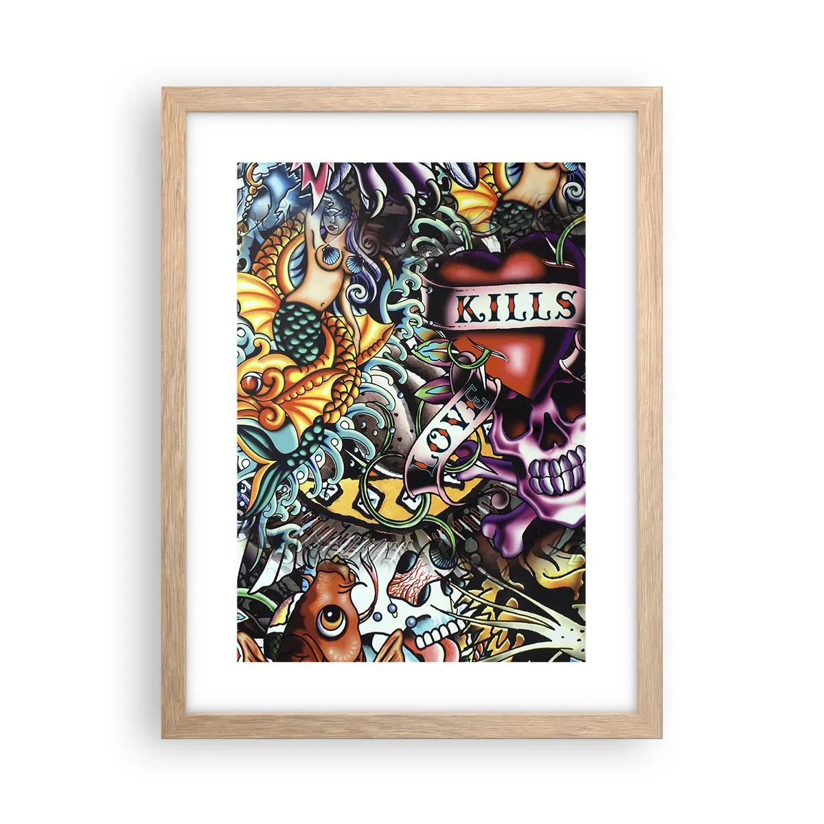 Poster in light oak frame - Dream of a Tattoo Artist - 30x40 cm