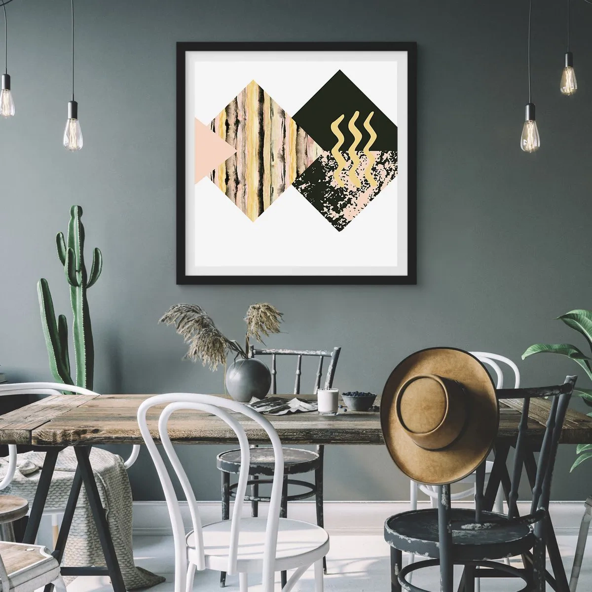 Poster in black frame - Not So Straightforward - 40x40 cm