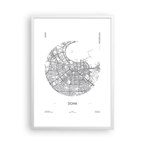 Poster in white frmae - Anatomy of Doha - 50x70 cm