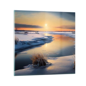 Glass picture - Winter Sunset - 70x70 cm