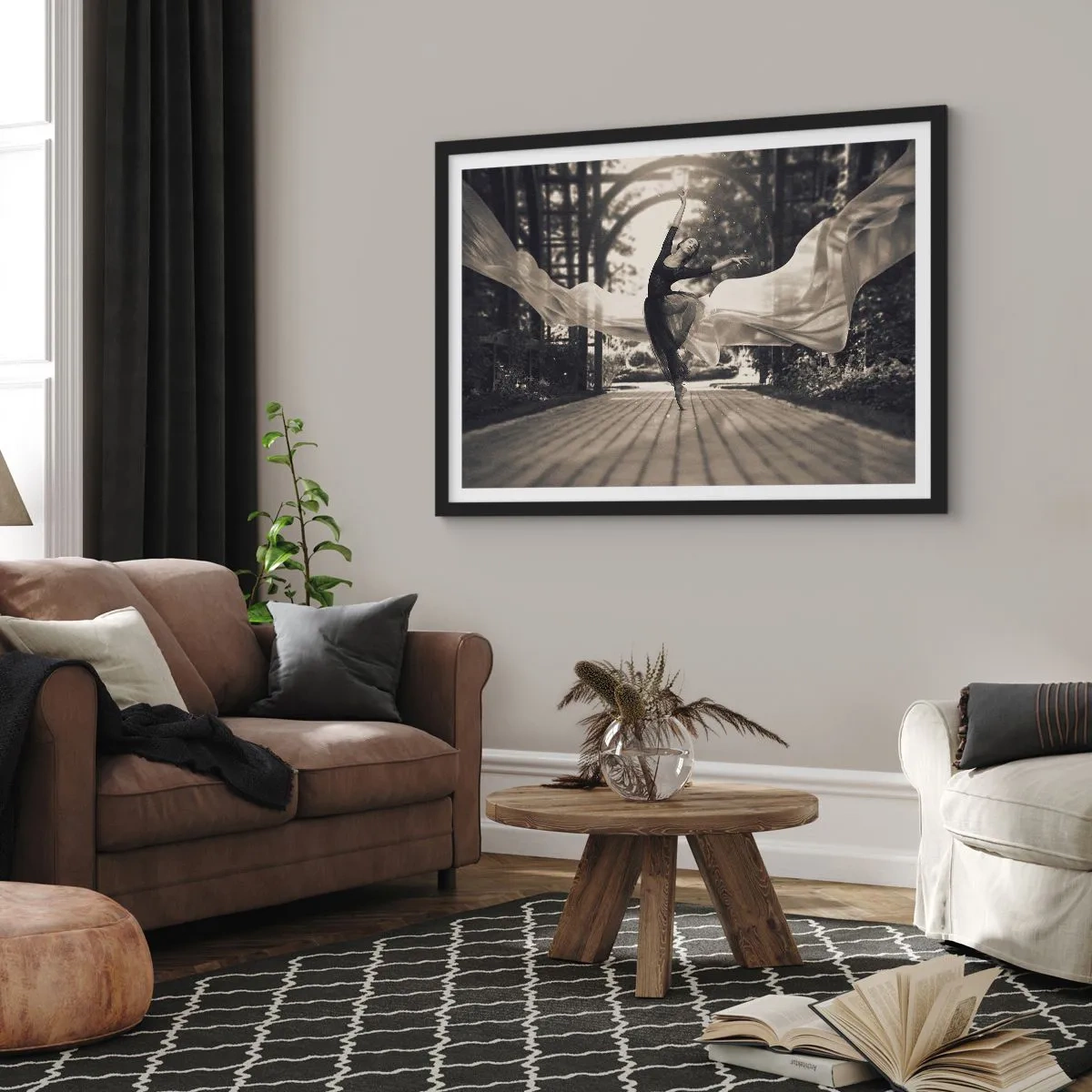 Poster in black frame - Dance of the Garden Spirit - 50x40 cm