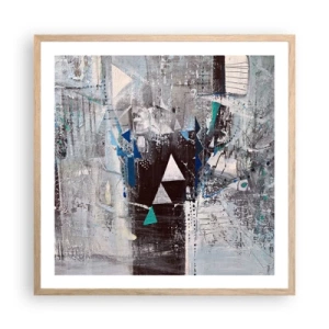 Poster in light oak frame - Superior Order of Triangles - 60x60 cm