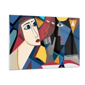 Glass picture - Conversation of Cubists - 120x80 cm