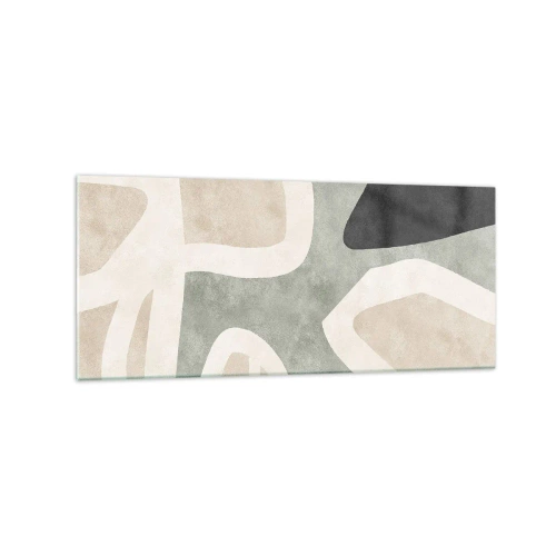 Glass picture - Composition with a Black Motif - 120x50 cm