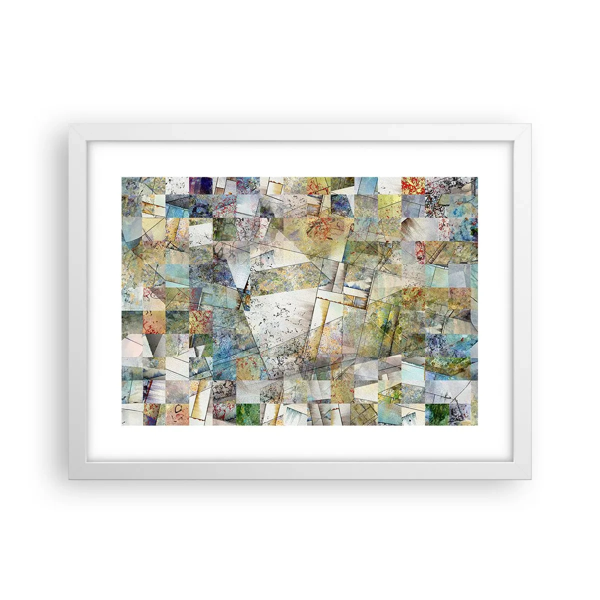 Poster in white frmae - Geometric Reshuffling - 40x30 cm