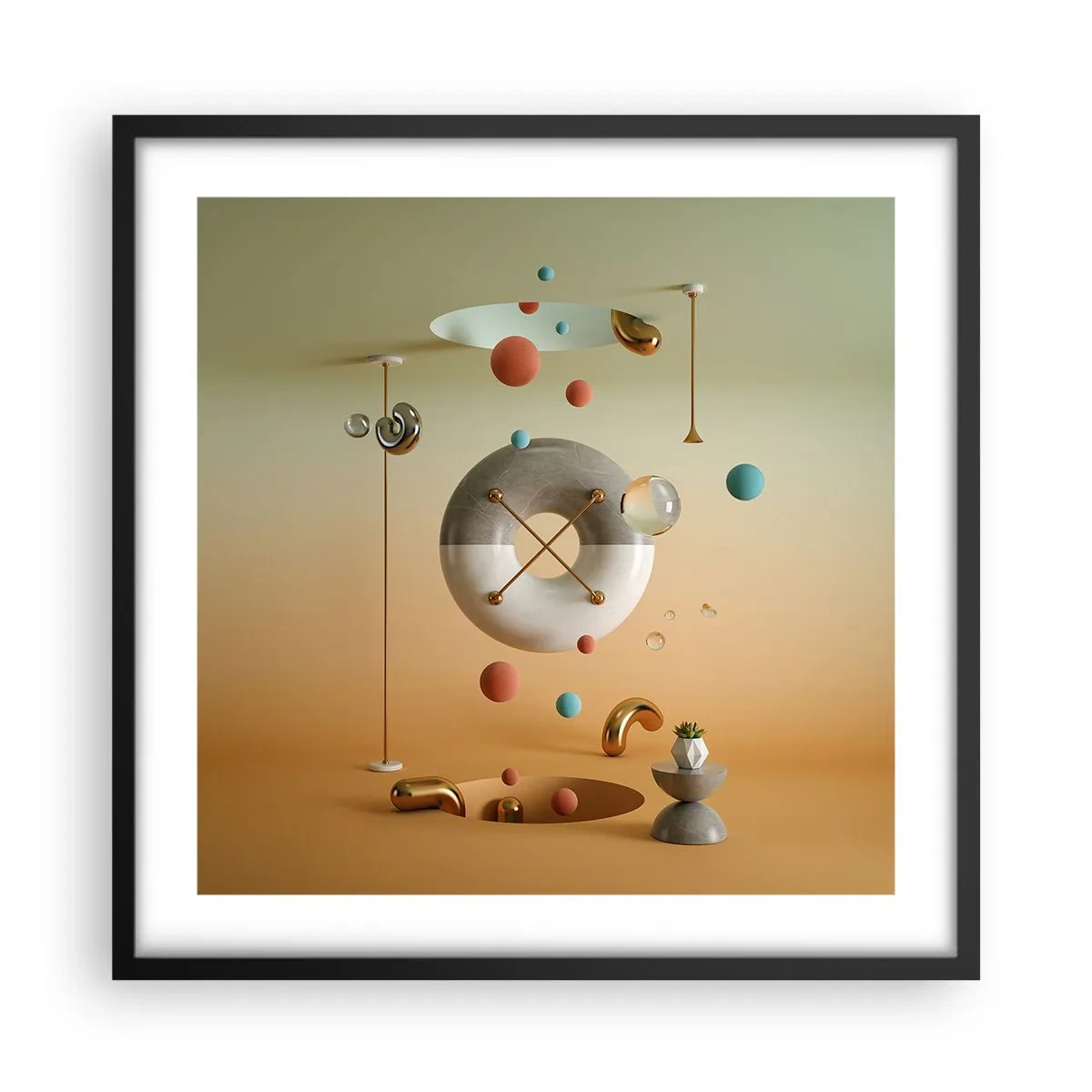 Poster in black frame - Anything Can Happen - 50x50 cm