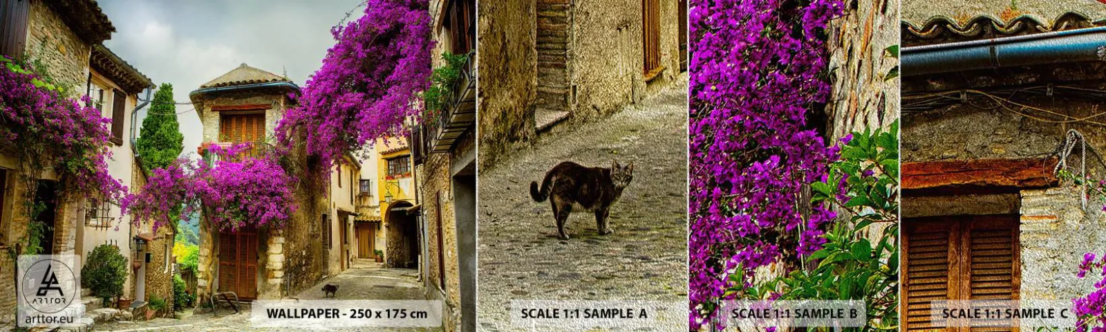 Photo Wallpaper Sample Premium Sand - Under a Flowery Canopy - Landscape, Architecture, City - 100x30 cm