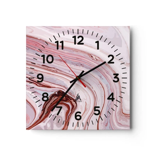 Wall clock - Clock on glass - Straight then to the Bottom Right - 40x40 cm