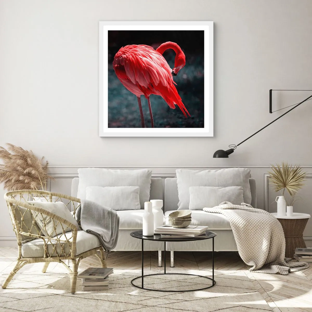 Poster in white frmae - Crimson Poem of Nature - 60x60 cm
