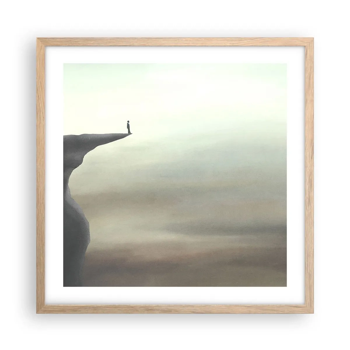 Poster in light oak frame - Upwards, Naturally! - 50x50 cm