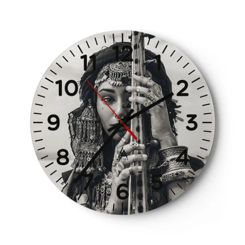 Wall clock - Clock on glass - Only Music of the Orient - 40x40 cm
