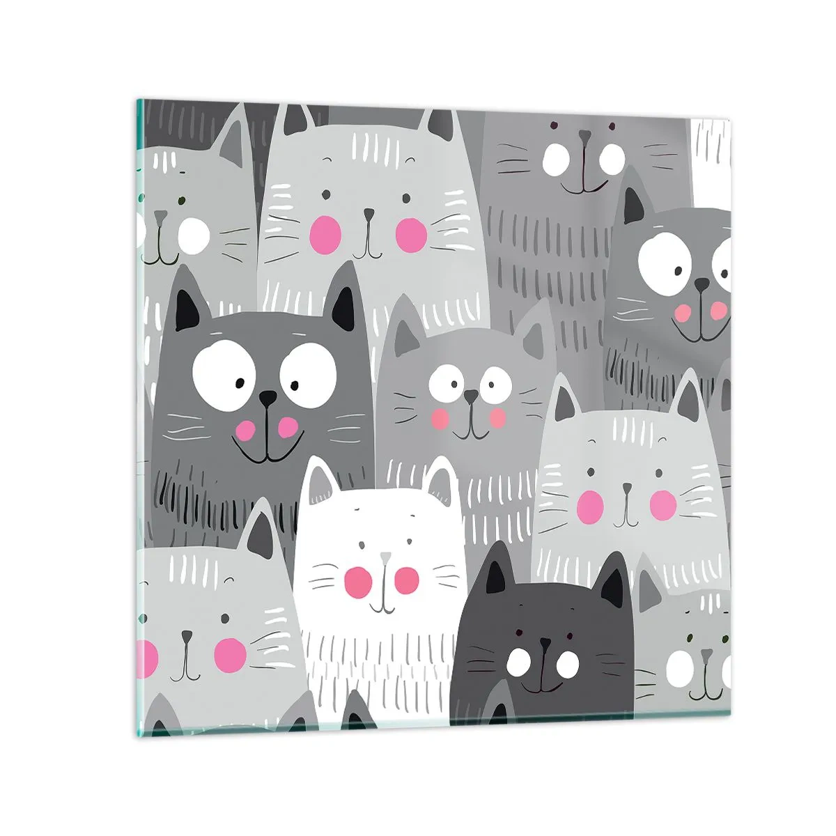 Glass picture - Cat's World - 30x30 cm