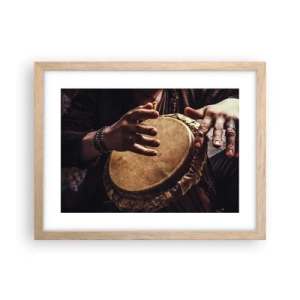 Poster in light oak frame - In the Rhythm of the Heart - 40x30 cm