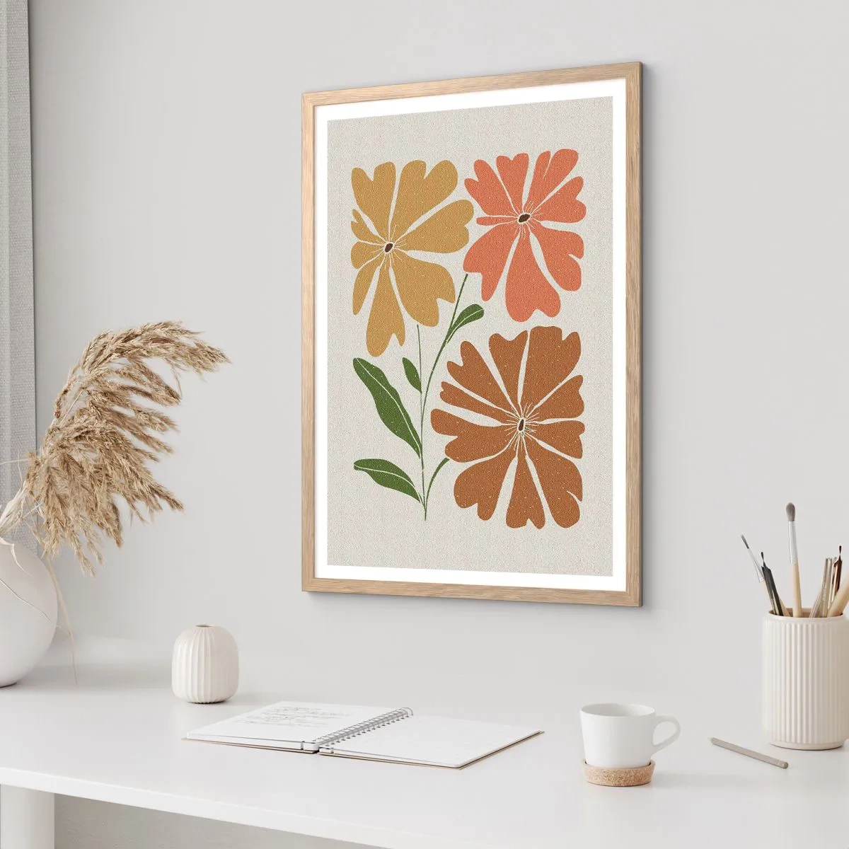 Poster in light oak frame - Nature and Geometry - 70x100 cm